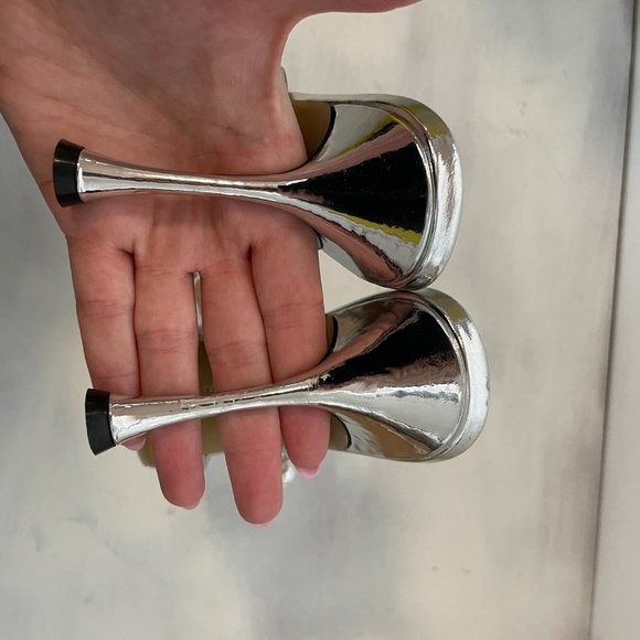 MACH & MACH Slip On Mule Diamond Of Elizabeth  Pearl Pointed Toe Stiletto Heels - Picture 8 of 11